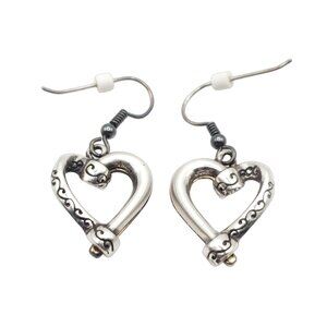 Brighton Silver Heart Dangle Earrings